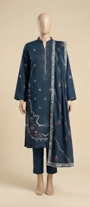 3-Piece Embroidered Bana Dora Lawn FR-3207